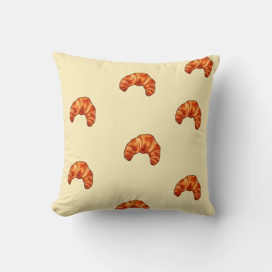 Kawaii croissant pillow|French bakery decor クッション (正面)