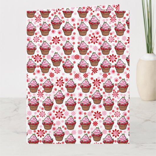 Kawaii Cupcake Design – Cute Dessert Illustration  カード (正面)