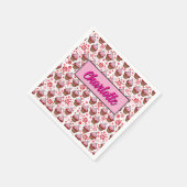 Kawaii Cupcake Design – Cute Dessert Illustration スタンダードカクテルナプキン (角)