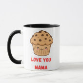Kawaii Cupcake "Love You Mama" Coffee Mug マグカップ (左)