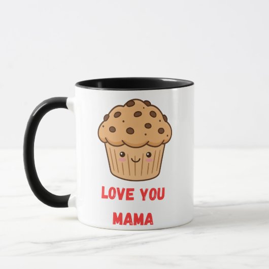 Kawaii Cupcake "Love You Mama" Coffee Mug マグカップ (左)