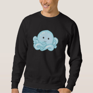Kawaii Cute Aesthetic Happy Pastel Blue Octopus スウェットシャツ
