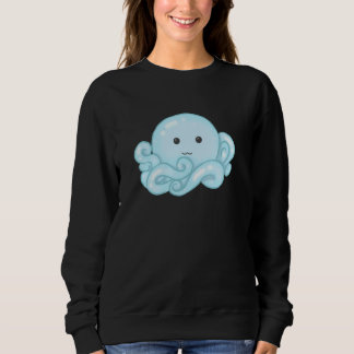Kawaii Cute Aesthetic Happy Pastel Blue Octopus スウェットシャツ