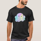 Kawaii Cute Aesthetic Happy Pastel Galaxy Octopus Tシャツ (正面)