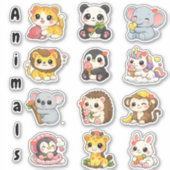 Kawaii Cute Animals Reward Stickers for Kids シール (正面)