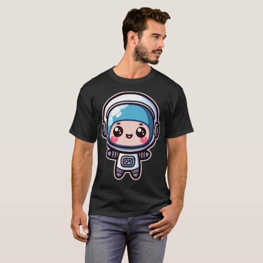 Kawaii Cute Astronaut 4 Tシャツ (正面フル)