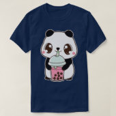 Kawaii Cute Boba Panda Bear Strawberry Bubble Pear Tシャツ (デザイン正面)