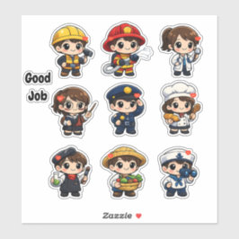 Kawaii Cute Careers and Jobs Student Reward  シール