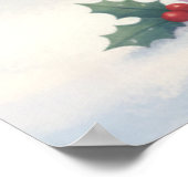 Kawaii Cute Cat Christmas With Moon Poster ポスター (角)