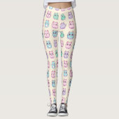 Kawaii Cute Cats Pastel Aesthetic Pattern レギンス (正面)