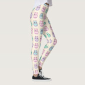 Kawaii Cute Cats Pastel Aesthetic Pattern レギンス (右)
