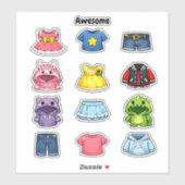 Kawaii Cute Clothes and Outfits Student Reward  シール (シート)