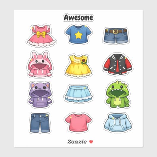 Kawaii Cute Clothes and Outfits Student Reward  シール (シート)