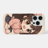 Kawaii Cute Girl iPhone Case iPhoneケース (裏面横)