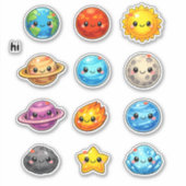 Kawaii Cute Space and Planets Student Reward シール (正面)
