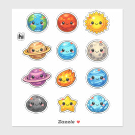 Kawaii Cute Space and Planets Student Reward シール