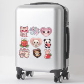 Kawaii Cute Sticker Set – Emojis, Cats, Bears, Hea シール (スーツケース)