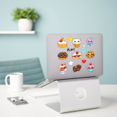 Kawaii Cute Sweets Student Reward Stickers シール (デスク上のノートパソコン)
