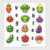 Kawaii Cute Vegetable Educational Kids Reward  シール (シート)