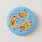 kawaii cute y2k rainbow goldfish button 缶バッジ (正面)