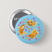 kawaii cute y2k rainbow goldfish button 缶バッジ (正面&裏面)