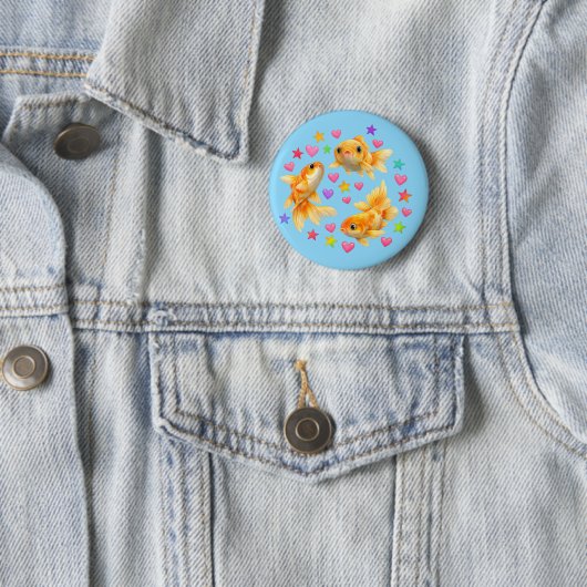 kawaii cute y2k rainbow goldfish button 缶バッジ (インサイチュ)