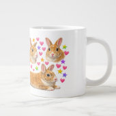 kawaii cute y2k rainbow rabbit bunny ジャンボコーヒーマグカップ (右)
