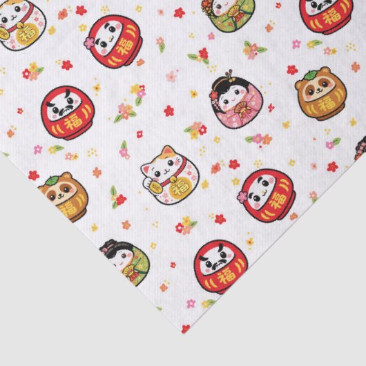 Kawaii daruma pattern 薄葉紙 (詳細)