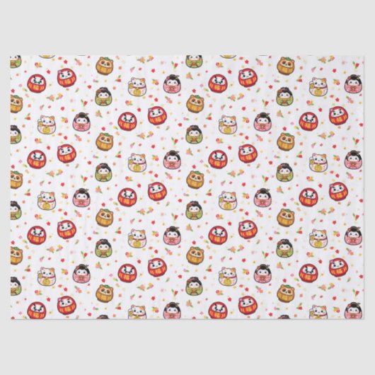 Kawaii daruma pattern 薄葉紙 (正面)