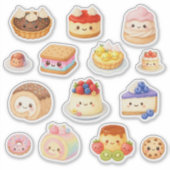 Kawaii Desserts Vinyl Stickers シール (正面)