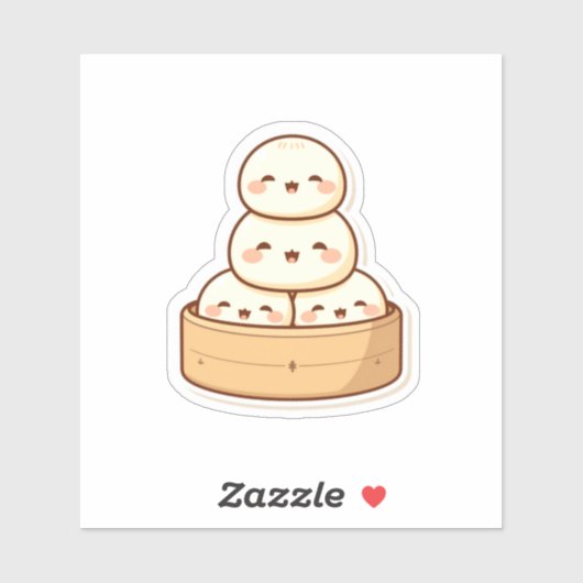Kawaii Dim Sum Bamboo Steamer Dumplings シール (シート)
