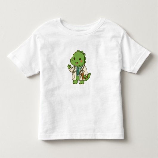 Kawaii Doctor Dinosaur – Cute Dino Jobs トドラーTシャツ (正面)