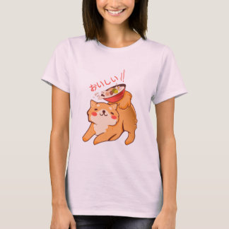 Kawaii Doggy Japanese Cut Shiba Inu and Ramen Tシャツ