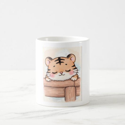 Kawaii Dormilón, Acuarela Tierna コーヒーマグカップ (中央)