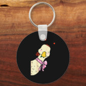 Kawaii Duck Rose Heart Bow Valentine Day Cute Anim キーホルダー (正面)