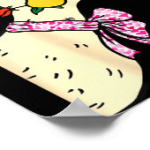 Kawaii Duck Rose Heart Bow Valentine Day Cute Anim ポスター (角)