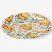 Kawaii Easter Chick Paper Plates ペーパープレート (アングル)