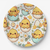 Kawaii Easter Chick Paper Plates ペーパープレート (正面)