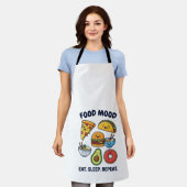 Kawaii Fast Food Mood Patterns エプロン (着用した状態)