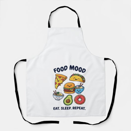 Kawaii Fast Food Mood Patterns エプロン (正面)