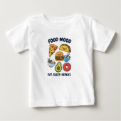 Kawaii Fast Food Mood Patterns ベビーTシャツ (正面)