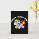 Kawaii Fire Horse Shirt - Year Of The Fire Horse 2 カード (黄色い花)