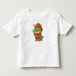 Kawaii Firefighter Dinosaur – Cute Dino Jobs トドラーTシャツ