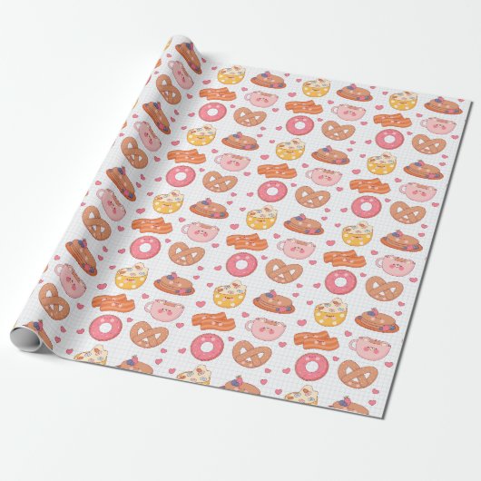 Kawaii Food Wrapping Paper ラッピングペーパー (アンロールド)
