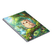 Kawaii Forest Owl Spiral Notebook ノートブック (右側)