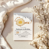 Kawaii Fried Egg 1st Birthday 招待状