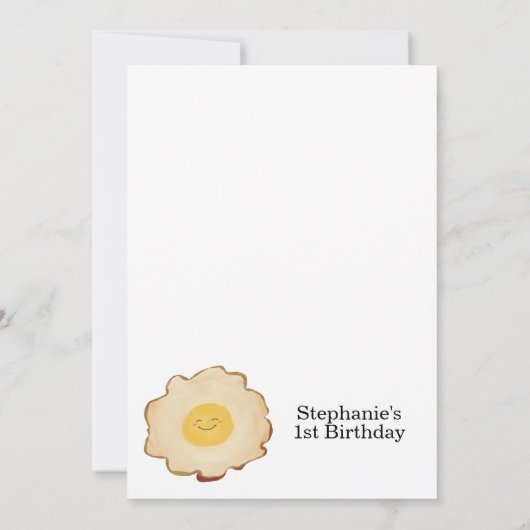 Kawaii Fried Egg 1st Birthday 招待状 (裏面)