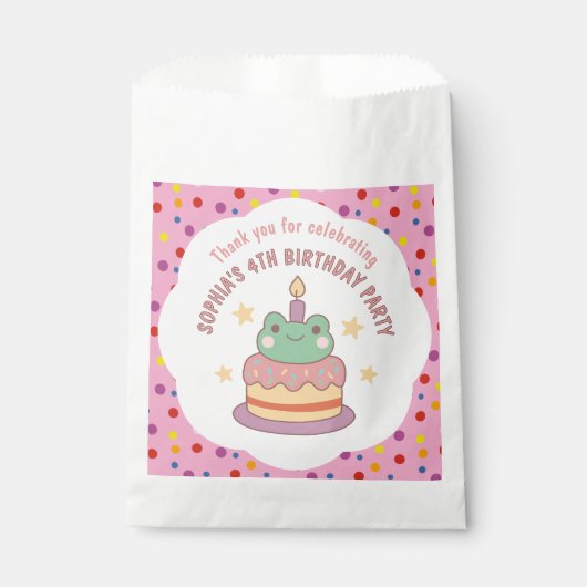 Kawaii Frog Birthday Cake Custom フェイバーバッグ (正面)