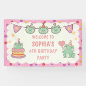 Kawaii Frog Custom Birthday 横断幕 (横)