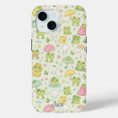 Kawaii Frog Rainy Day Pattern Phone Case Case-Mate iPhoneケース (裏面)